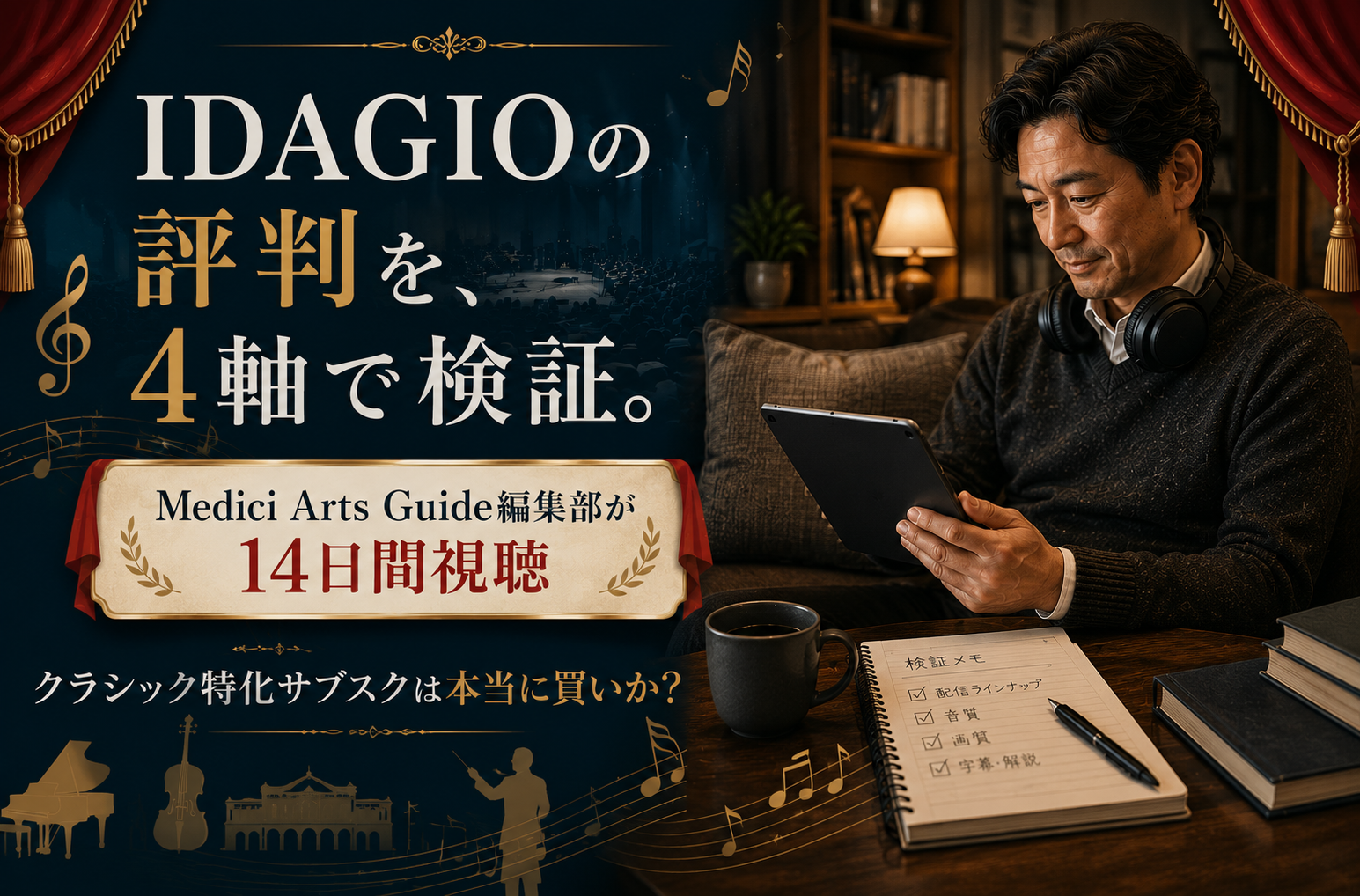 文の上)IDAGIOの評判をMedici Arts Guide編集部が4軸で検証する記事のメインビジュアル